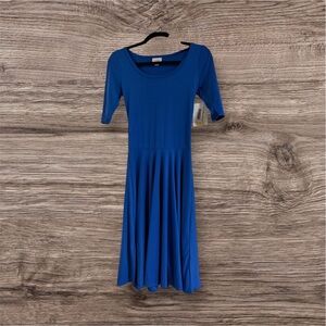 LuLaRoe Vibrant Blue Midi Dress